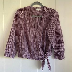 Madewell Wrap Around Blouse - Maroon